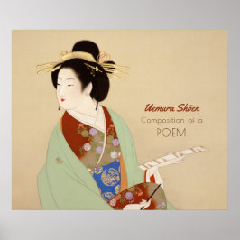 Poster Uemura Shoen Composição de um poema Japonês CC0344