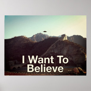 Poster UFO acima do Grande Muralha de China