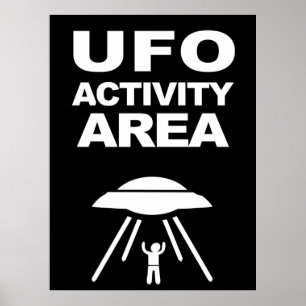 Poster UFO activity area, geeky design
