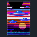 Póster UFO Nostalgia<br><div class="desc">Nostalgia da U.F.O. 2023, Ken Gage. Mídia mista: surrealismo pop.</div>