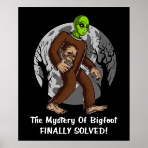 Poster UFO resolvido mistério da conspiração de Bigfoo