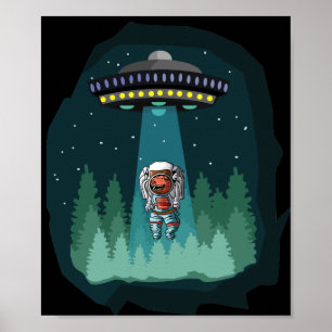Poster UFO T-Rex do astronauta do dinossauro