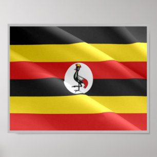 Poster Uganda - Waving Flag -