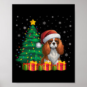 Poster Ugly Cavalier King Charles Spaniel Santa Hat Xmas