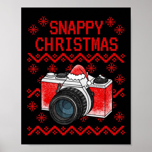 Poster Ugly Christmas Camera Photographer Xmas Photograph (Frente)