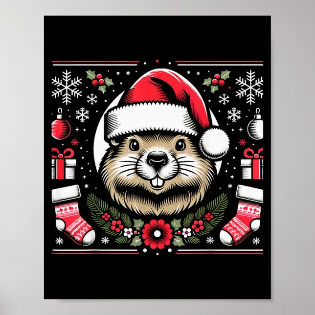 Poster Ugly Christmas Groundhog  (Frente)