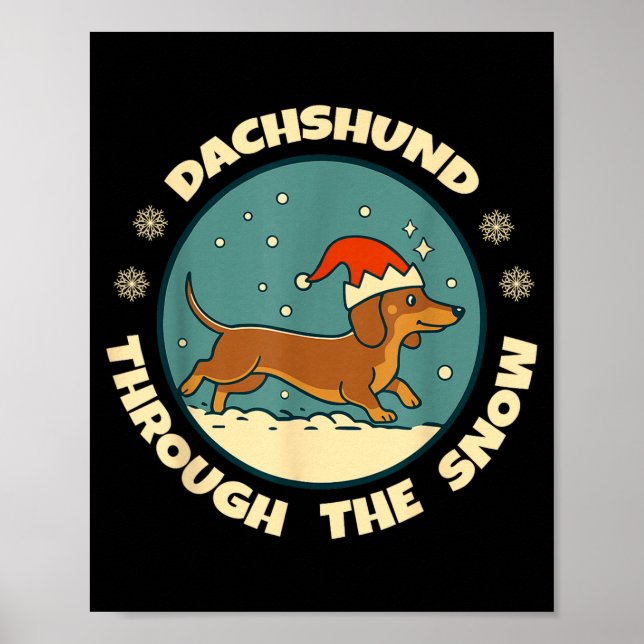Poster Ugly Dachshund Christmasthrough The Snow Gift Chri (Frente)
