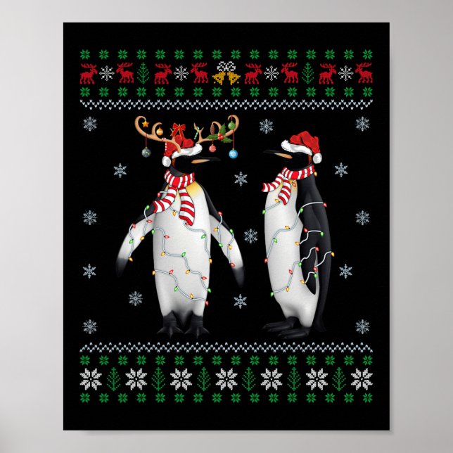 Poster Ugly Xmas Tree Lights Santa Hat Penguin Chris (Frente)