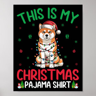 Poster Ugly Xmas Tree Papais noeis Akita Inu Dog Christma