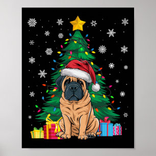 Poster Ugsuater Xmas Tree Luz Inglês Mastiff Dog