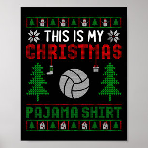 Poster Ugt Xmas Sweater Voleibol Este É O Meu Natal