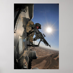 Poster UH-60 Black Hawk Helicopter Gunner
