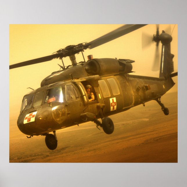 Poster UH-60A Helicóptero Black Hawk (Frente)