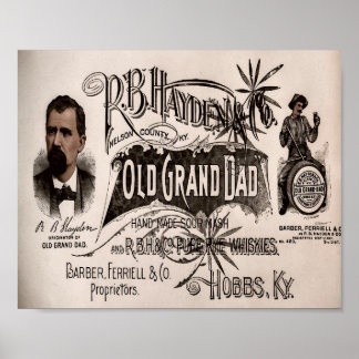 Poster Uísque Old Grand Dad Sour Mash