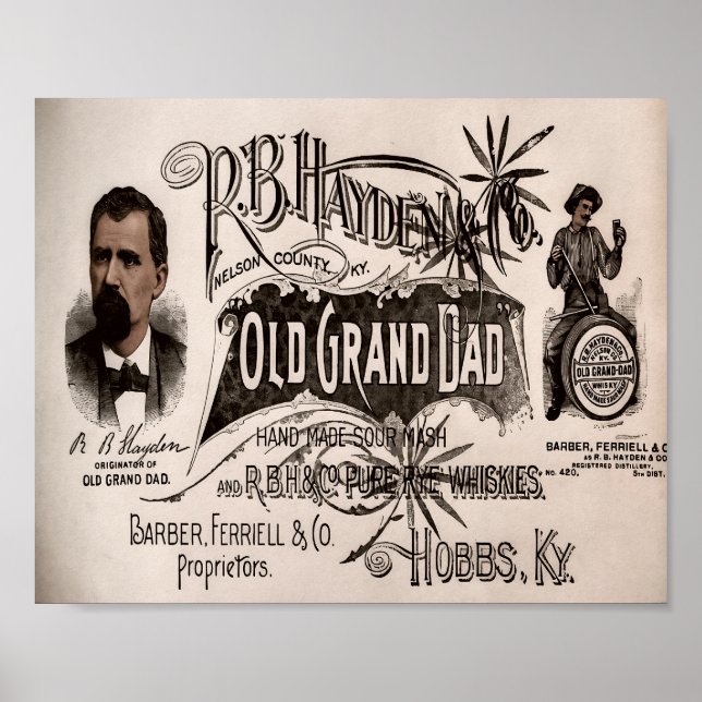 Poster Uísque Old Grand Dad Sour Mash (Frente)