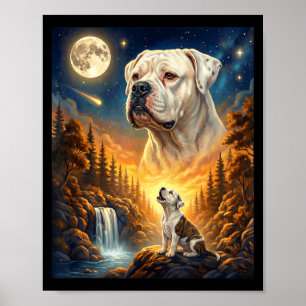 Poster Uivando para o meme de lua animal cachorro america
