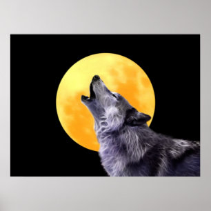 Póster Uivos do lobo na Lua cheia