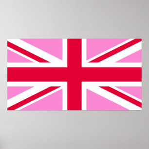 Poster UK Gay Pride (Pink Union Jack) (Gay British Flag)