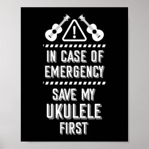 Poster Uke Havaiano Em Caso De Emergência Salve Meu Ukul