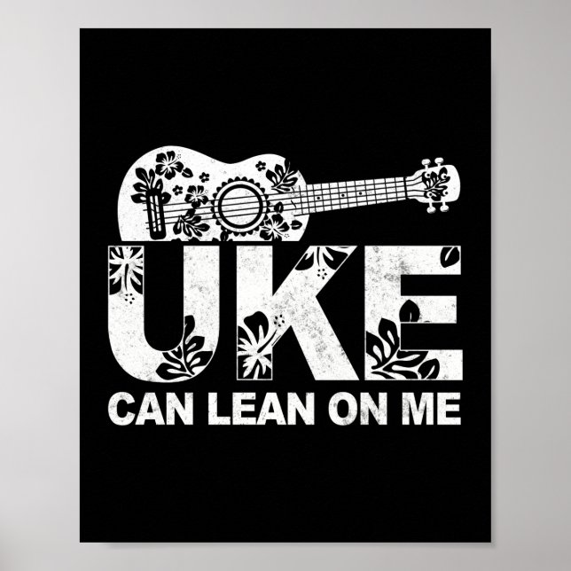 Poster Uke Pode Se Aprender Comigo Jogador Ukulele Havaia (Frente)