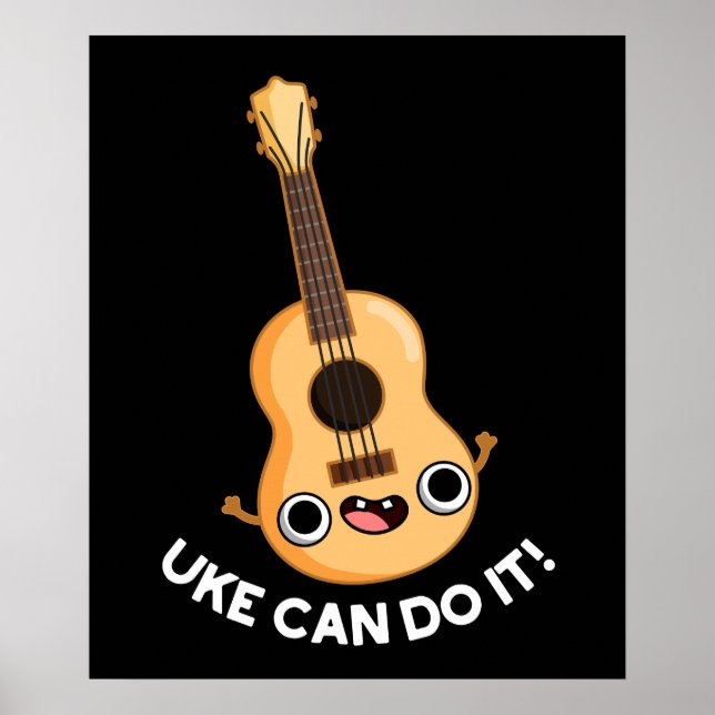 Poster Ukelele Pun Dark BG, Curiosamente Positivo (Frente)