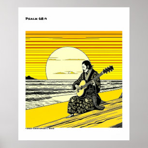 Poster Ukiyo-e Amarelo-preto