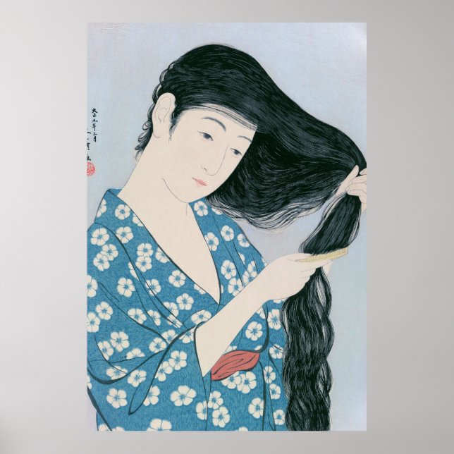 Poster Ukiyoe [Goyo] Cabelo penteado (XL) (Frente)