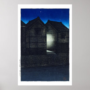 Poster ukiyoe - hasui - C04 - Shinkawa Rive à Noite -