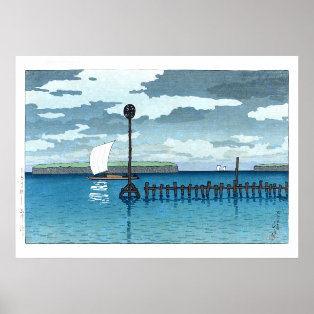 Poster ukiyoe - hasui - C09 - Off Shinagawa - (Frente)