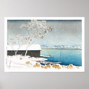 Poster ukiyoe - hasui - C11 - Shirahige em neve -