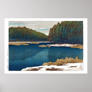 Poster ukiyoe - hasui - C12 - Lingering Snow em Inoka..