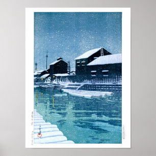 Poster ukiyoe - hasui - nº 40 neve em Kiba -