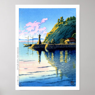 Poster Ukiyoe hasui n11 Manhã em Mihogaseki em Izumo