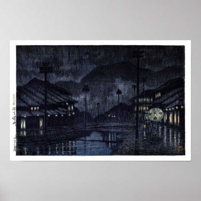 Poster ukiyoe hasui n18 Kinosaki, Tajima (Frente)