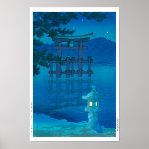 Poster ukiyoe - hasui - No.10 Noite Estrelada (Miyagima)