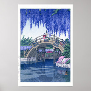 Poster ukiyoe - hasui - No.34 Wisteria em Kameido -