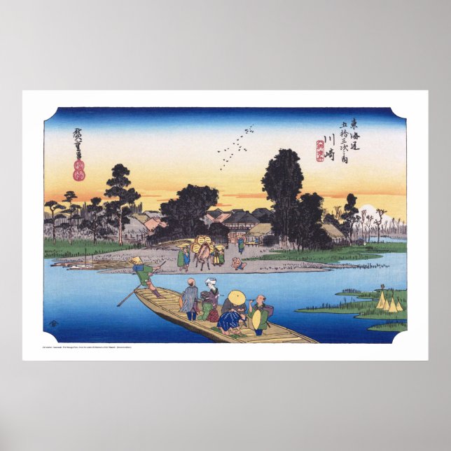 Poster ukiyoe - Hiroshige - n.º 02-2 Kawasaki - (Frente)