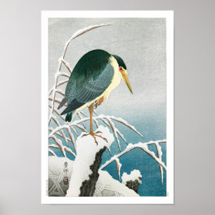 Poster Ukiyoe [Koson] Coroa Negra Heron ...(XS)