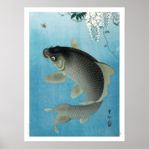 Poster Ukiyoe [Koson] Salto De Carpa (S)