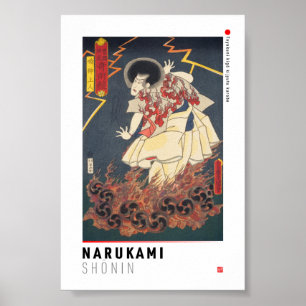 Poster ukiyoe - Narukami shōnin - mágico japonês -