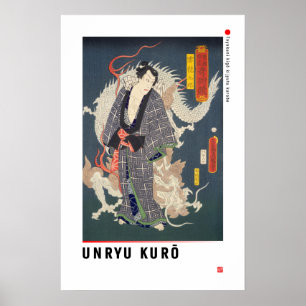 Poster ukiyoe - Unryu Kuro - mágico japonês -