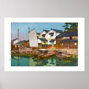 Poster ukiyoe - Yoshida - 05 - Kura em Tomonoura -