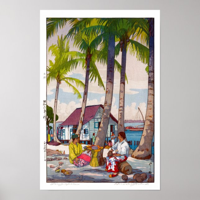Poster ukiyoe - Yoshida - 06 - Singapura - (Frente)