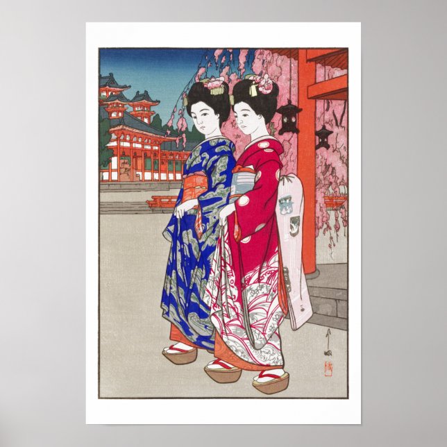 Poster ukiyoe - Yoshida - 14 - Maiko - (Frente)