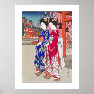 Poster ukiyoe - Yoshida - 14 - Maiko -