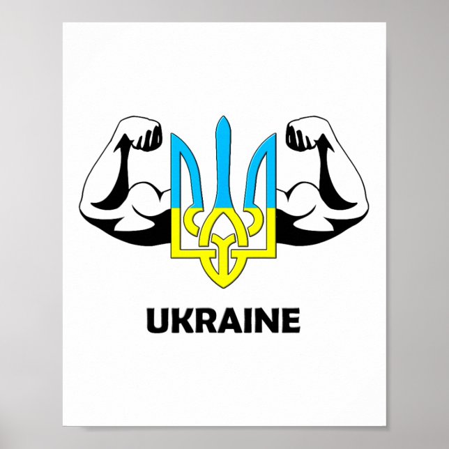 Poster Ukraine Is Power! Emblem Of Ukraine. Trident.  (Frente)