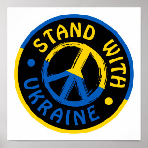 Poster Ukraine Peace Symbol Stand With Ukraine