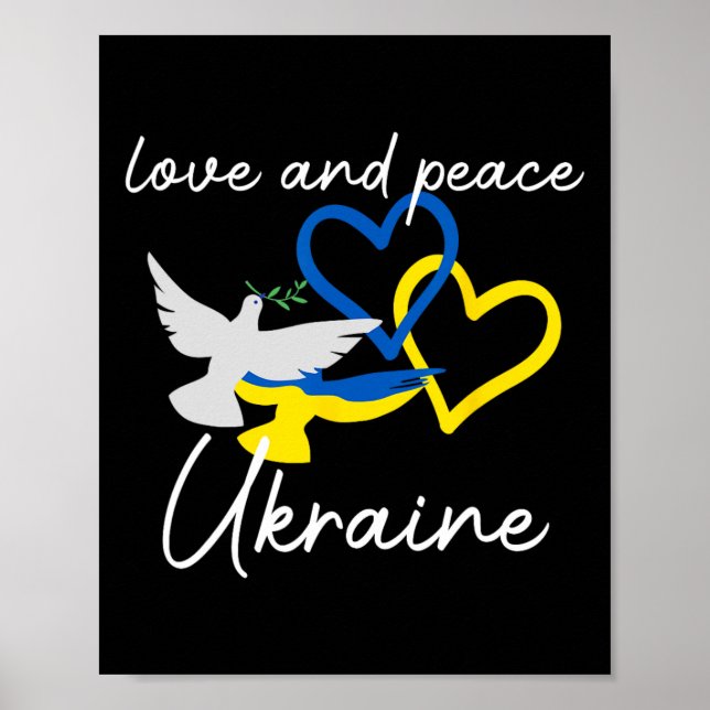 Poster Ukraine Support Hope Positivity Peaceful Dove Enth (Frente)