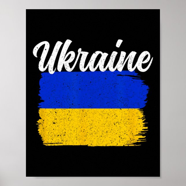 Poster Ukraine Support Ukraine Flag Freedom Solidarity  (Frente)