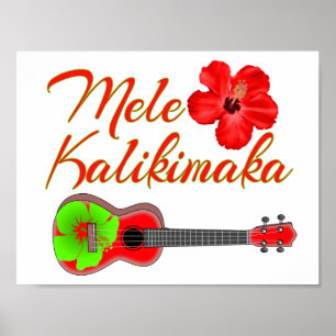 Póster Ukulele de Mele Kalikimaka